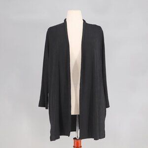 CHICO'S Travelers Slinky Stretch Open Front Cardigan Black Size 2 (US 12/14)